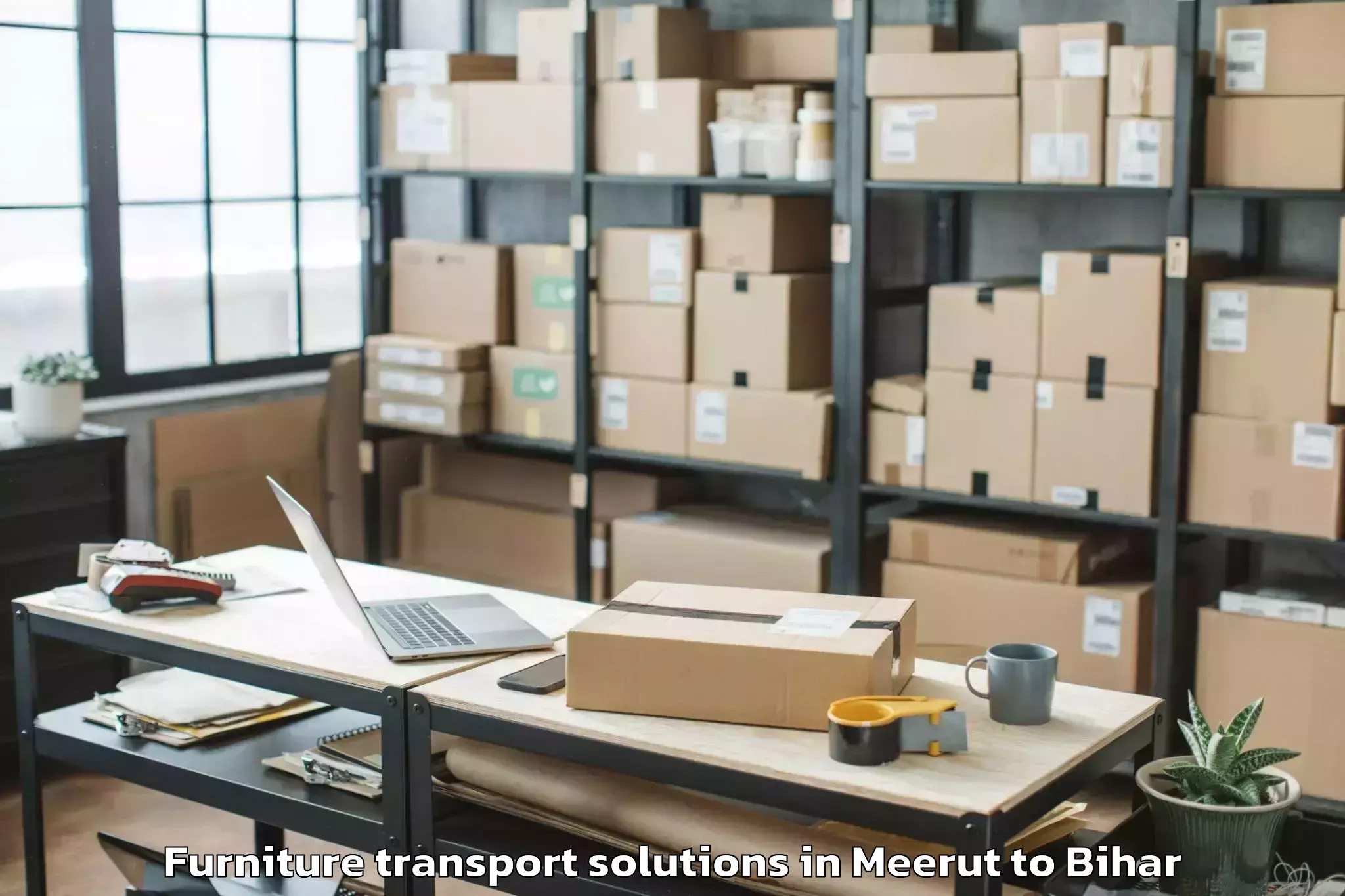 Meerut to Chanpatia Furniture Transport Solutions Booking